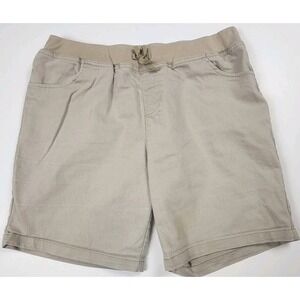 French Toast Girl's Khaki Uniform Shorts Size 20 Draw String Elastic Waist